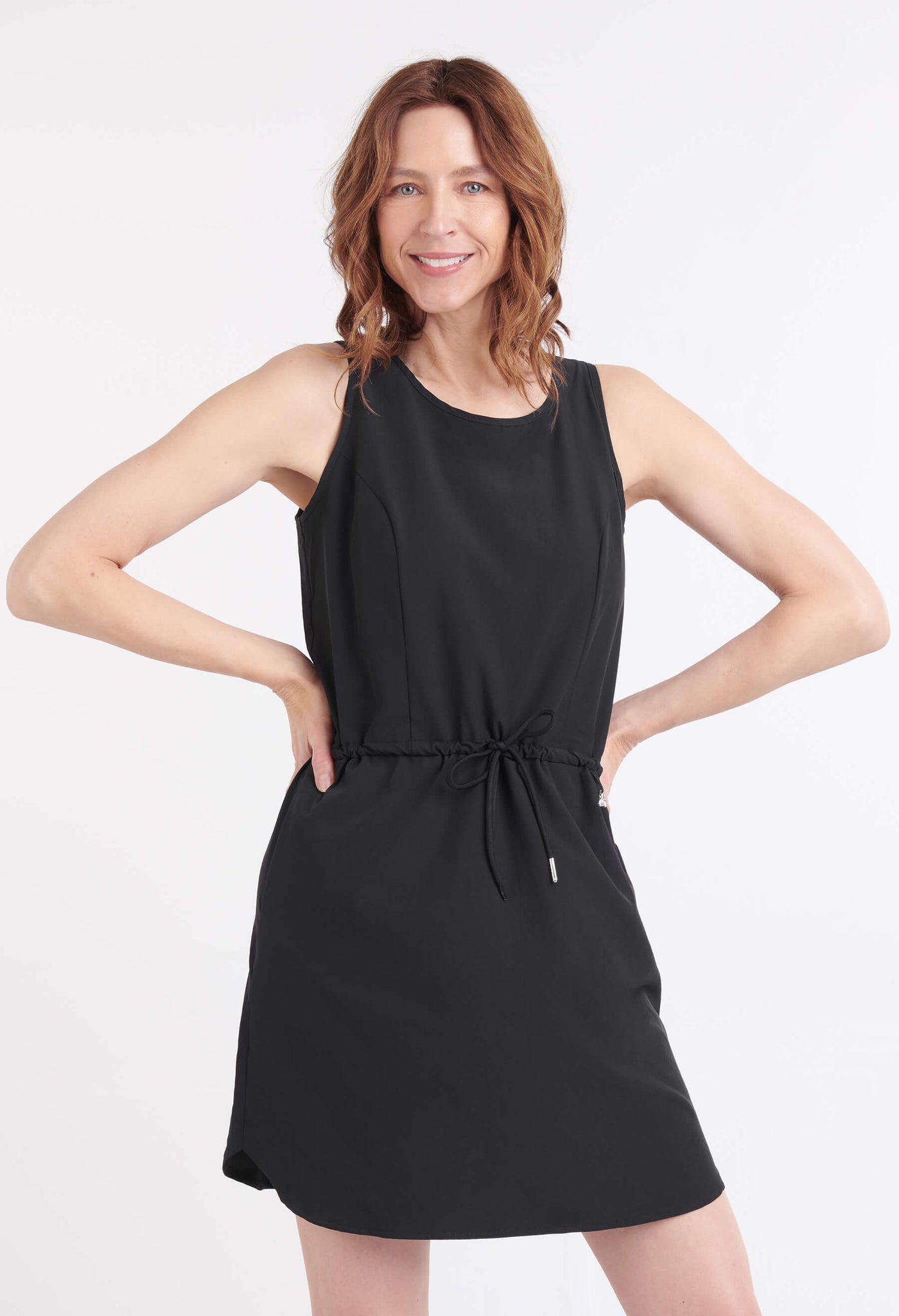 Lyvia - Robe ample sans manches avec cordon de serrage - Noir