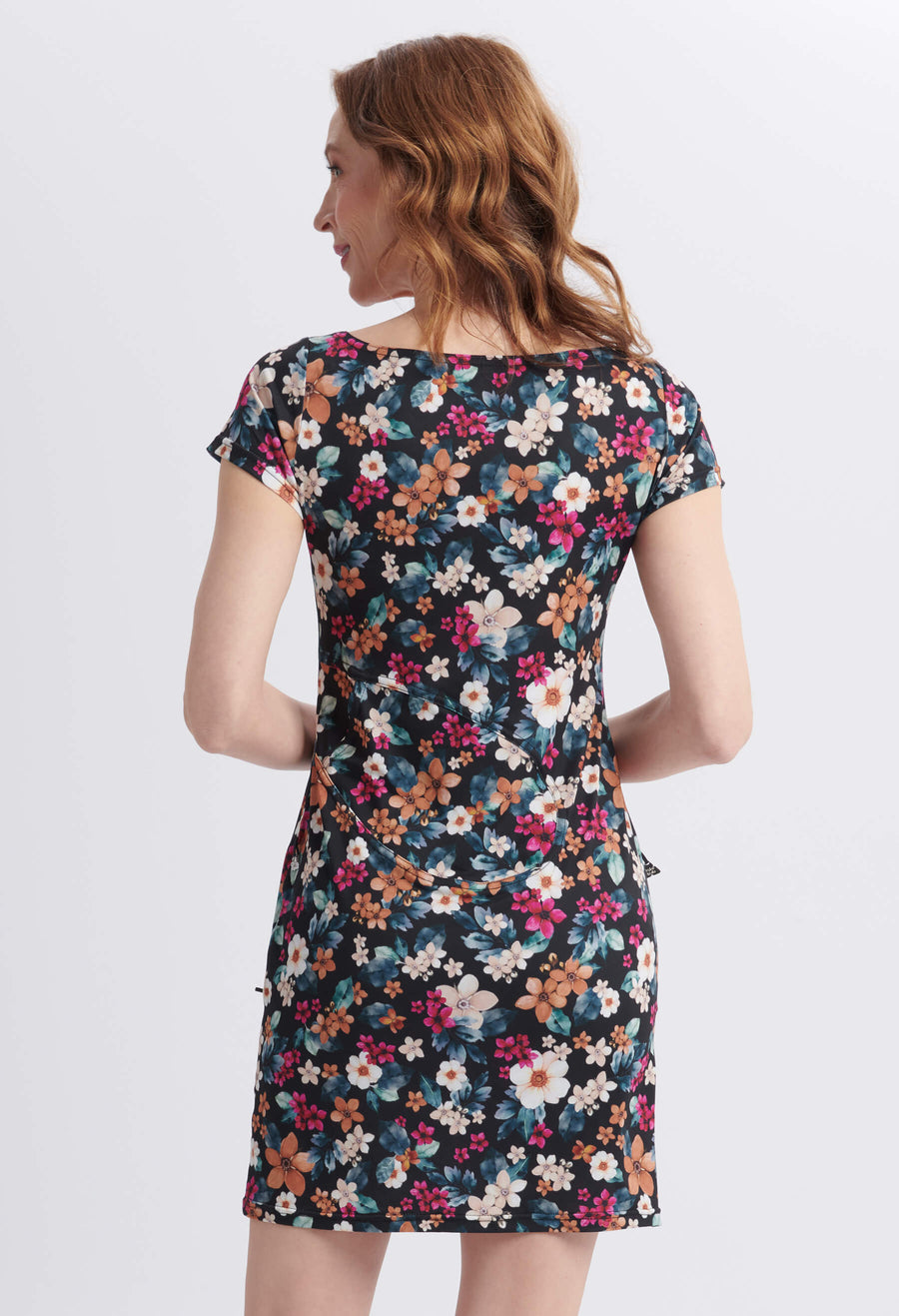 Mikky - Robe ajustée à encolure bateau - Imprimé Floravie