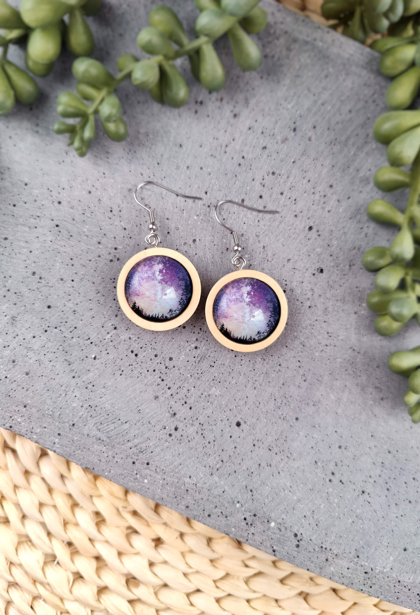 Boucles d'oreilles Les Bois Bohèmes Firmament Violet - par Melon Doux